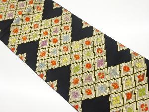 リサイクル　松皮菱に花・宝・蝶模様織出し袋帯